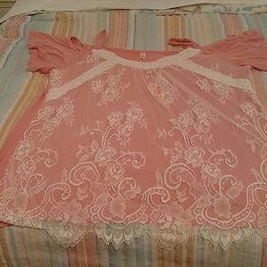 Blouse cotton and lace